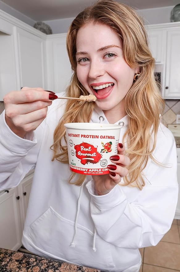 Real Milk &amp Cream Protein Oatmeal (18 count). Sold in 9000+ stores &amp more than 100k cups every month. Made with real milk &amp cream — never whey which is a highly processed industrial bypr