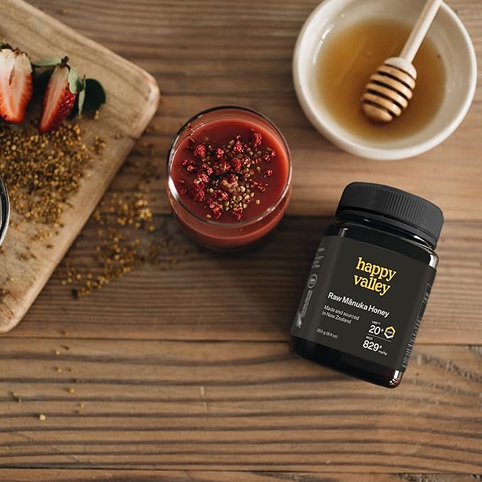 Happy Valley Manuka Honey - UMF 20+ (8.8oz 250g) - Certified Raw New Zealand Mānuka - UMF 20+ MGO 850+