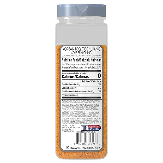 McCormick Culinary Seasoning Korean BBQ Gochujang Style No MSG Added Gluten Free For Culinary &amp Professional Kitchens 24.5 oz