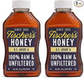 Fischer’s 100% Pure Raw &amp Unfiltered Honey – USA Made Local Honey 32 oz – All-Natural Sweetener – Rich Flavor Profile Packed with Nutrients (Pack of 2)