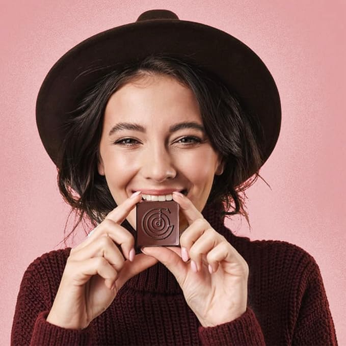 The Good Chocolate - Himalayan Salt Keto Chocolate Squares Zero Sugar Lower Net Carb Snack Lower Calorie Vegan Chocolate Candy 24 Square Family Pack