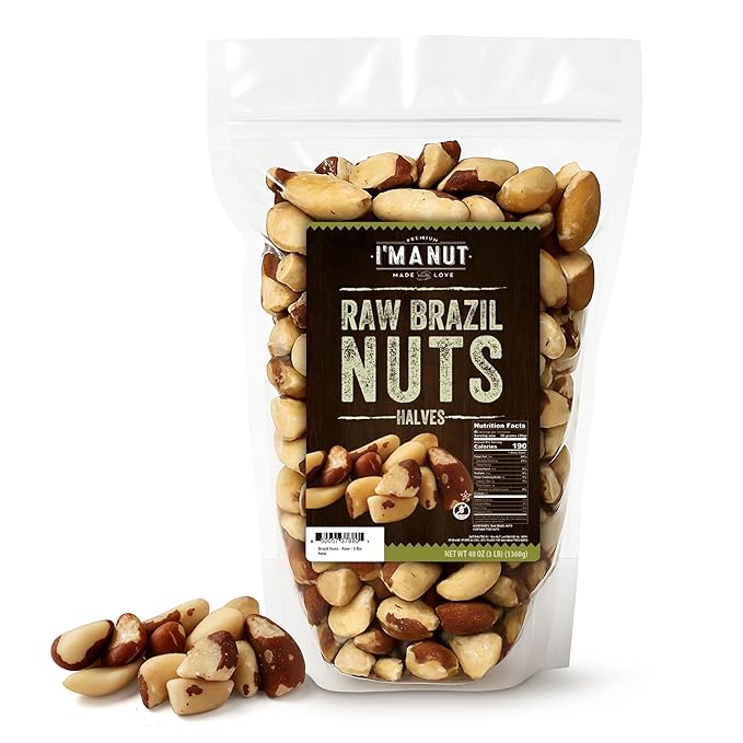 Raw Broken Brazil Nuts 3 lbs (48oz) – Premium Wild Harvested High Selenium Batch Tested Peanut &amp Gluten Free Non-GMO Kosher Resealable Bag
