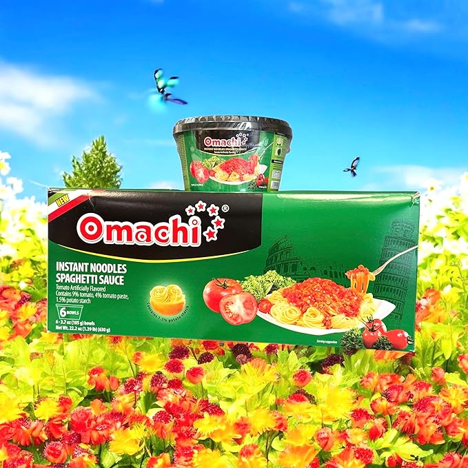 Asia Style Instant Noodles (2 CASE SET OMACHI SPAGHETTI STYLE NOODLES)