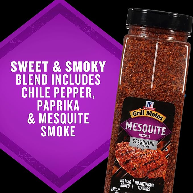 McCormick Grill Mates Mesquite Seasoning 24 oz - One 24 Ounce Container of Mesquite BBQ Spice Versatile Use in Marinades Meats Dressings and More