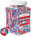 Patriotic Sprinkles - 1.7 Pounds - Red White and Blue Star - Star Confetti for Cupcakes