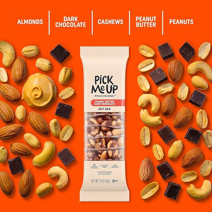 Pick Me Up Provisions™ Gluten Free Peanut Butter Dark Chocolate Nut Bar 1.4 oz. 16 Bars/Box