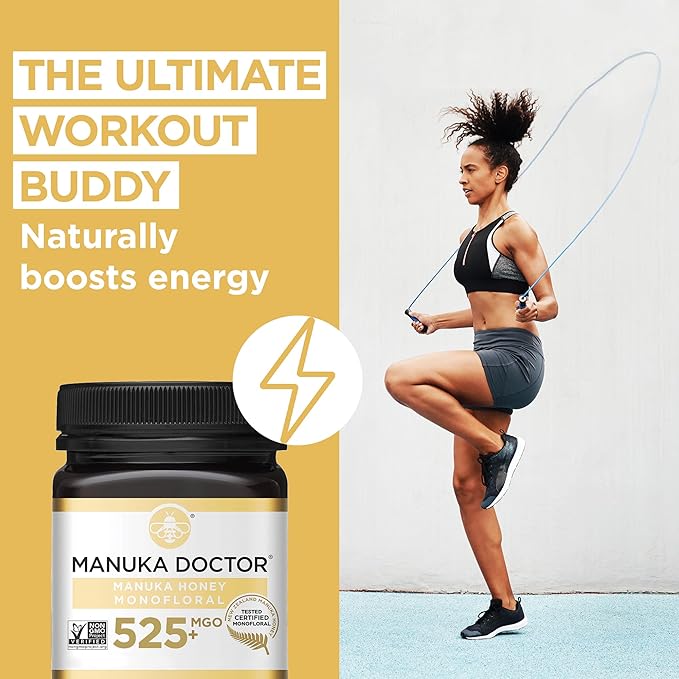 Manuka Doctor - MGO 525+ Manuka Honey Monofloral 100% Pure New Zealand Honey. Certified. Guaranteed. Raw. Non-GMO (17.6 oz)