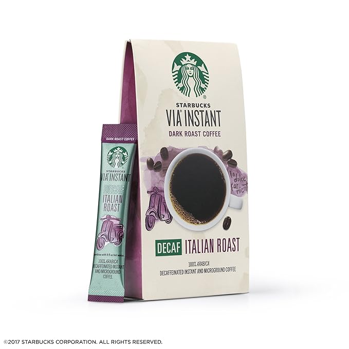 Starbucks VIA Instant Coffee Decaf Italian Roast 7 Count