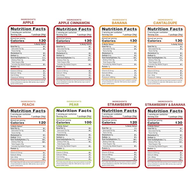 Nature’s Turn Freeze-Dried Fruit Crisps –Healthy Gluten-FreeCrispy &amp Delicious Plant-Based Snack Ideal for Cereal Smoothies School Lunches &amp On-the-Go Sampler Variety Bags of 8 (1.2 oz