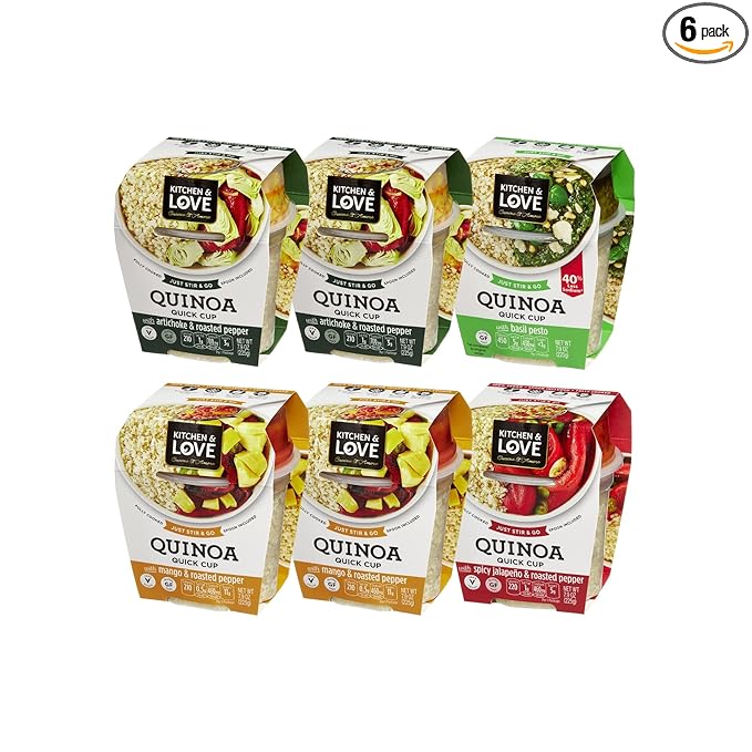 Kitchen &amp Love Quinoa Quick Meal Variety Box 6-Pack | Gluten Free Ready-to-Eat No Refrigeration Required