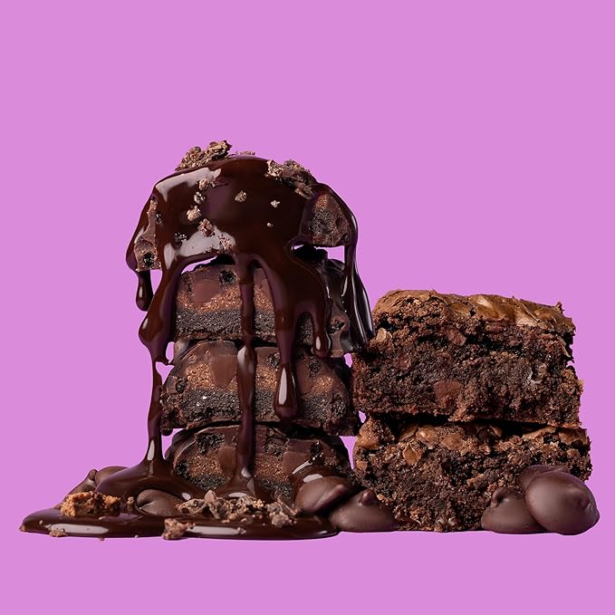 FITCRUNCH Snack Size Protein Bars 6-Layer Baked Bar 4g of Sugar Gluten Free &amp Soft Cake Core (9 Bars Chocolate Brownie)