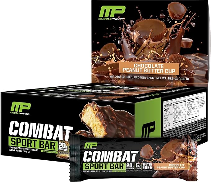 Muscle Pharm Combat 4lb Horchata Protein &amp MusclePharm Combat Chocolate Peanut Butter Cup Sport Bars