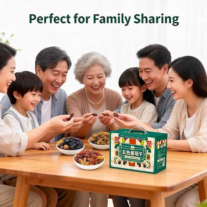 5-Color Seedless Raisins – Individually Wrapped No Washing Soft Chewy Dried Fruit For Snacking Baking &amp Cooking (5 Flavors)
