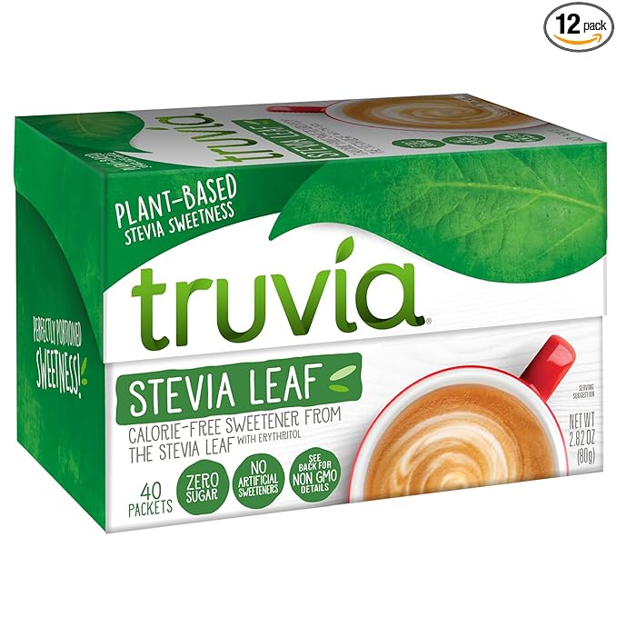 Truvia Original Calorie-Free Sweetener From The Stevia Leaf Packets 2.82 oz Carton 40 Count (Pack of 12)