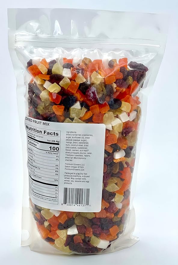 Oregon Premium Growers Healthy Choice Dried Fruit Snacks 32oz – Natural Trail Mix with Cranberries Mango Coconut Raisins Oregon Crafted Especially for You