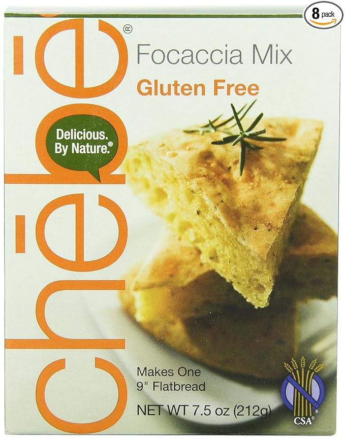 Chebe Bread Focaccia Flat Bread Mix Gluten Free 7.5-Ounce Bags (Pack of 8)