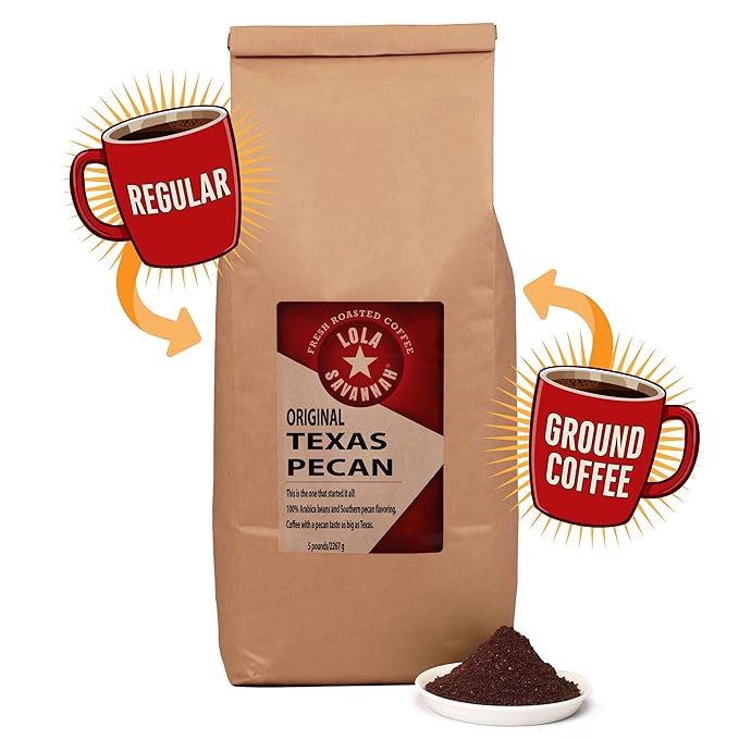 Lola Savannah Texas Pecan Ground Caffeinated Coffee 5lb