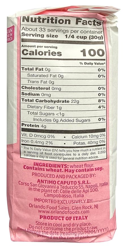 Antimo Caputo Baking (Pasticceria Pastry) 00 Flour 2.2 Pound Bag - For Desserts &amp Shortbreads - From Italy Type 00 Wheat (Pack of 4)