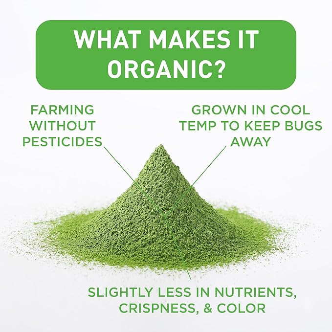 Aiya Certified USDA Organic Culinary Grade Matcha Green Tea Powder - Ideal for Baking Lattes Smoothies - Gluten-Free &amp Non-GMO - 100g Bag (3.52 oz)
