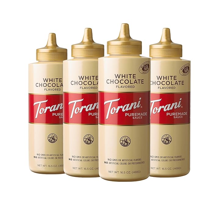 Torani Puremade Sauce White Chocolate 16.5 Ounces (Pack of 4)