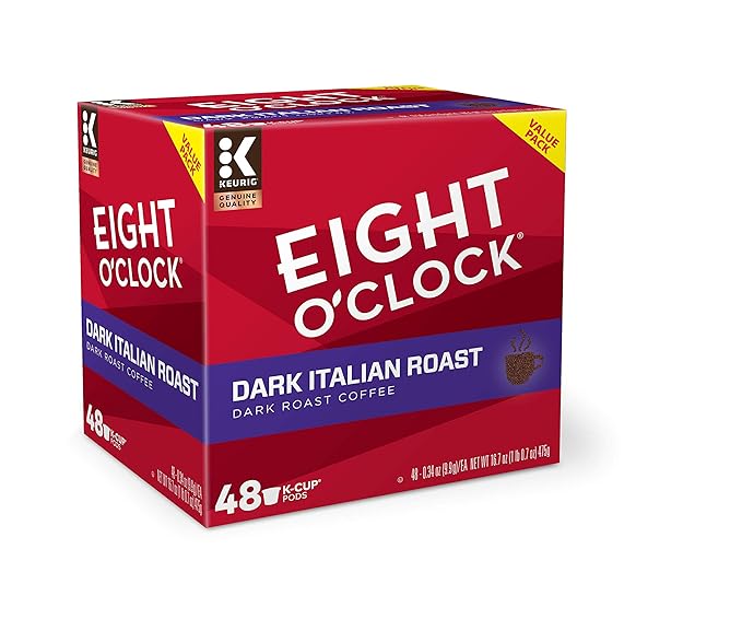 Eight O'Clock Coffee Dark Italian Roast Single-Serve Keurig K-Cup Pods Dark Roast Coffee 48 Count