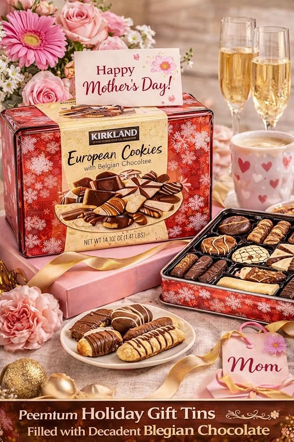 European Cookies LIMITED EDITITON Kirkland Signature with Belgian Chocolate 49.4 Ounce 4 Pack