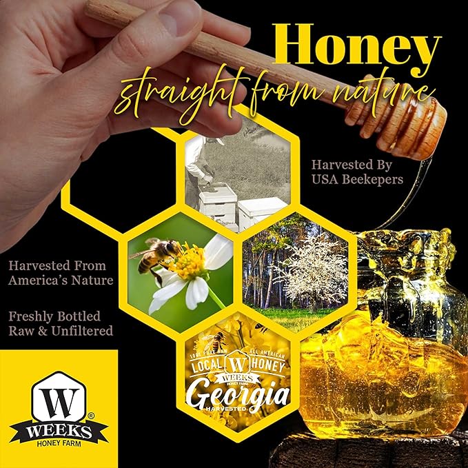Weeks Chai Honey – Raw Infused Spicy Chai Honey with Brazilian Pepper Gluten-Free Sweetener &amp Topping for Teas Coffees Lattes Ice Cream &amp Desserts – 16 oz Jar