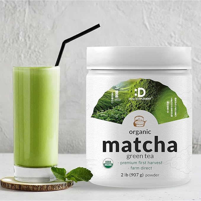 Organic Matcha Green Tea Powder 2 lb (907g) | First Harvest Culinary Grade | Japanese Sourced Cafe Mix | Zero Sugar Keto Friendly Non-GMO Vegetarian