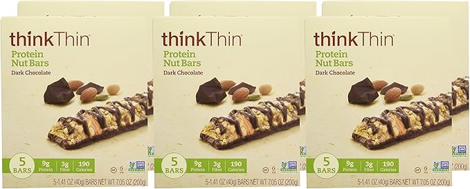 thinkThin Protein Nut Bars Dark Chocolate (1.41 oz Bar 30 Count)