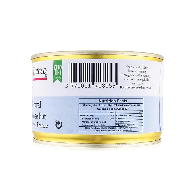 Straight from France Genuinely French All Natural Pure Goose Fat for Cooking from Southwest France Keto and Paleo Diet Friendly Can 340g 12 Oz (Pack of 4)
