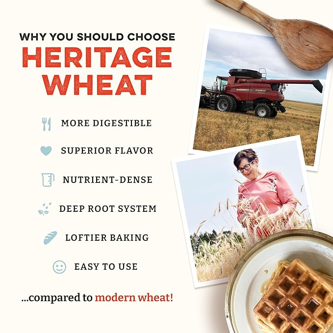 Sunrise Flour Mill Heritage Organic Pancake Mix &amp Whole Wheat Pastry Flour (80 Ounce (Pack of 2)) - Non-GMO Kosher Grown Without Glyphosate Unbleached High Protein Superior Baking