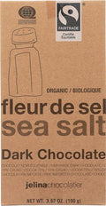 Jelina Chocolatier Organic Sea Salt Dark Chocolate Fair Trade Kosher 3.52 Ounce (Pack of 8)