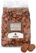 4 LB Resealable Bag Milk Chocolate Lite Cocoa Melting Wafers Easy Melt Candy Coating Chocolate for Baking Cake Pops Candy Making Dipping Decorating No Tempering Required Bulk Holiday Supplies