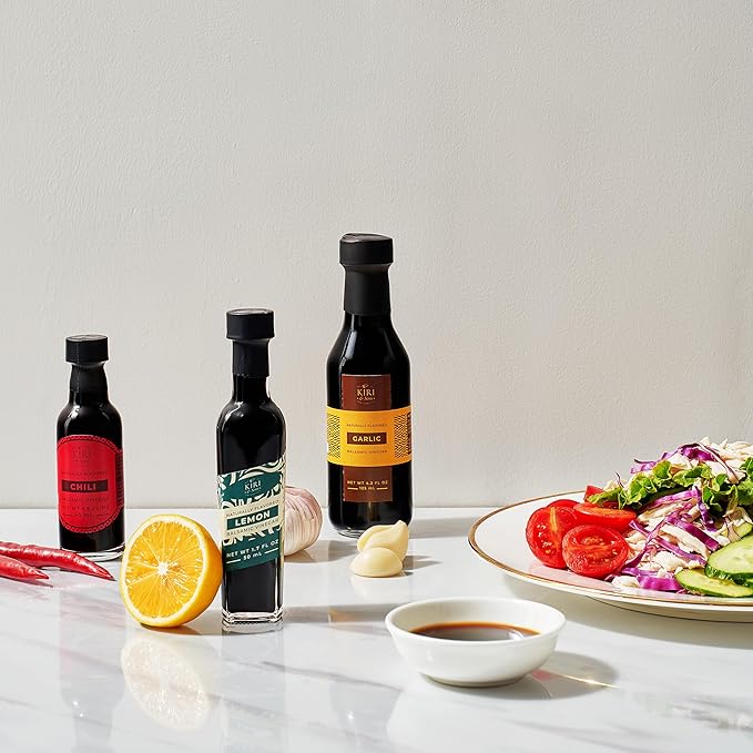 Kiri &amp Sons Balsamic Vinegar Gourmet Gift Set of 6 - Premium Made In Italy Natural Flavors Include Garlic Chili Fig Basil Lemon &amp Classic Italian Crafted Glaze For Cooking