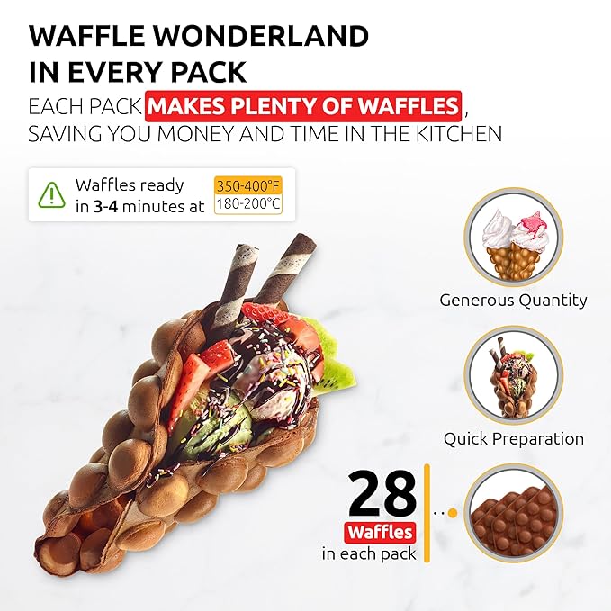 OldSoul Professional Bubble Waffle Mix | Crispy | 5 Lbs | Chocolate Flavor | Egg Waffle Mix | 28 Waffles (5 Lbs Traditional)