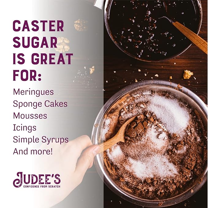 Judee's Gluten Free Superfine Caster Sugar - Ideal Caster Sugar for Baking Delicate Desserts - Gluten-Free Resealable Pouch - 80 oz Pack of 1