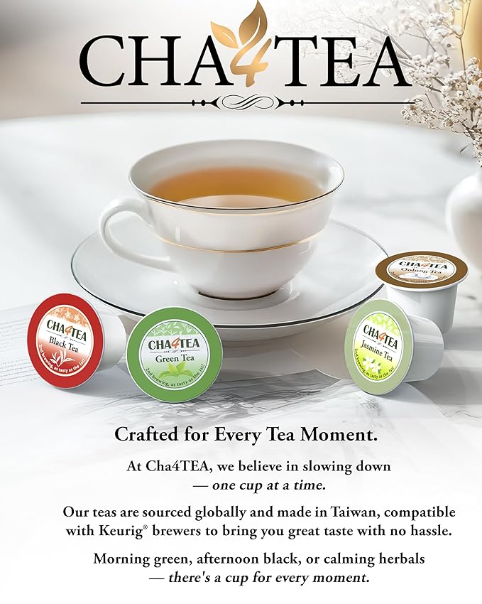 Cha4TEA 36-Count Assorted Green Tea for Keurig K-Cup Brewers (Matcha Green Tea Green Tea Jasmine/Oolong Green Tea)