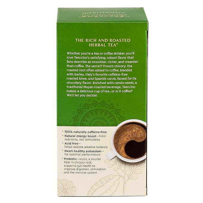 Teeccino Chocolaté Herbal Tea - Rich &amp Roasted Herbal Tea That’s Caffeine Free &amp Prebiotic for Natural Energy 25 Tea Bags (Pack of 3)