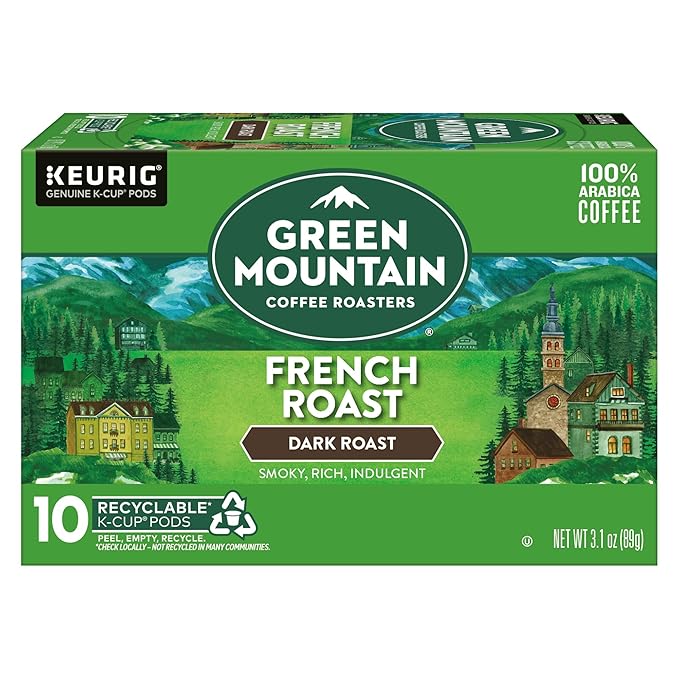 Green Mountain Coffee Roasters French Roast Keurig K-Cup Pods Dark Roast Coffee 60 Count (6 Packs of 10)
