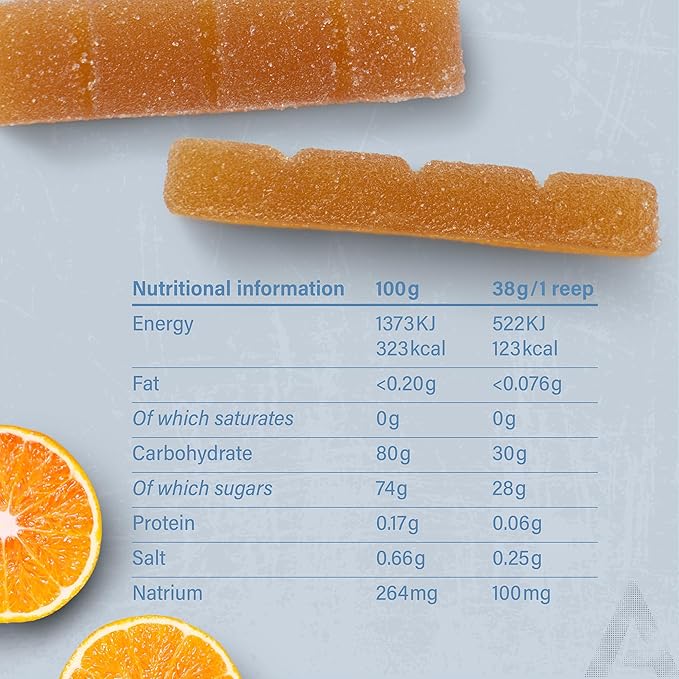 AMACX Fruit Chew Energy Bar – High Carb Running Fuel – 12 x 38g – Electrolyte Chews for Endurance Sports with 51% Fruit – Vegan Gluten &amp Lactose-Free – Sports Nutrition Running Chews (12 Pack Or