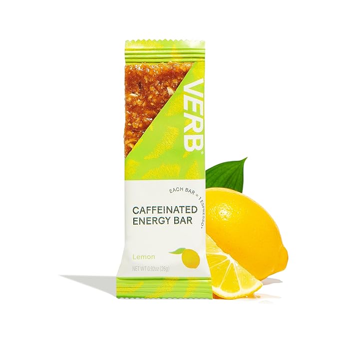 Verb Energy Caffeinated Bars – Lemon Energy (16) Chocolate Chip Cookie Dough Protein (12) Birthday Cake Protein (12) – 40 Count Variety Pack with Organic Green Tea