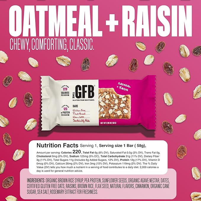 The GFB Variety Pack Protein Bars - Gluten Free Plant Based Non GMO Sustainably Made – Ridiculously Tasty Healthy Vegan Nutrition Snack Protein Bars 2.05 oz (10 Count)
