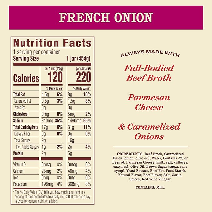 Rao's Homemade | French Onion Soup | 16oz | (Pack of 6)