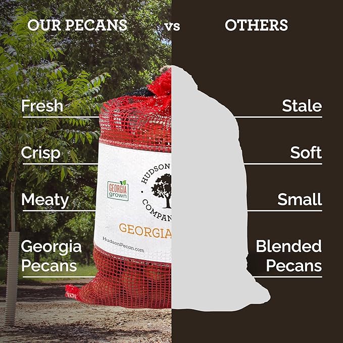 HUDSON PECAN: 20lb In-Shell Georgia Grown Pecans | Family-Owned Premium Southern Unshelled Nuts. Slightly Sweet Flavor (Gluten-Free Kosher Keto Snack Salad Topping or Baking Ingredient) 4x 5lb B