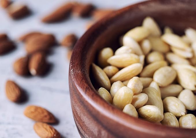Food to Live Organic Blanched Whole Almonds 16 Pounds - Non-GMO Raw Unpasteurized Unsalted Keto Paleo Kosher Bulk High in Protein Dietary Fiber Vitamin E Manganese and Riboflavin.