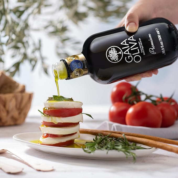 Gaia Oliva Cold Press Extra Virgin Olive Oil Early Harvest Fruity Flavor Fresh Premium Olive Oil from Aegean Region Aeite De Oliva Extra Virgen Awardwinning - 500ml