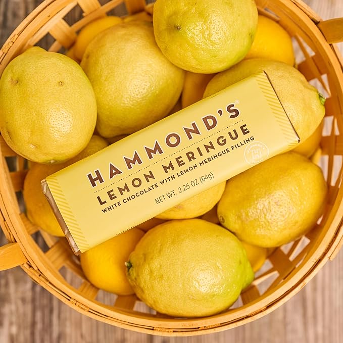Hammond's Candies Gourmet Chocolate Candy Bars Lemon Meringue 2.25 oz Pack of 5