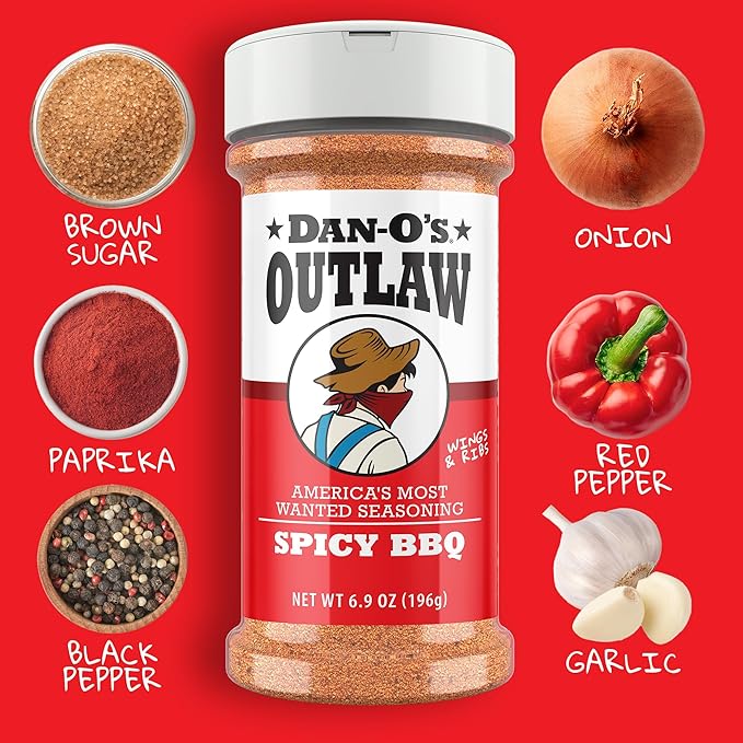 Dan-O’s Outlaw BBQ Seasoning Variety Pack – 3 Bottle Combo – Sweet &amp Tangy BBQ (Tamarind) Spicy &amp Sweet Caribbean – Bold Grill &amp Rubs for Pork Ribs Chicken &amp Seafood