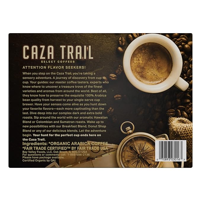 Caza Trail Coffee Organic Extra Bold Medium Roast 100 Single Serve Cups