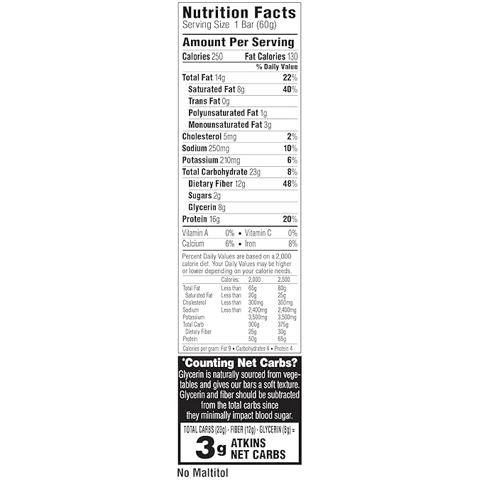 Atkins Advantage Bars Chocolate Peanut Butter Keto Friendly 8 Count